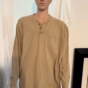 Carhartt Tan Long Sleeve Tee Relaxed Fit
